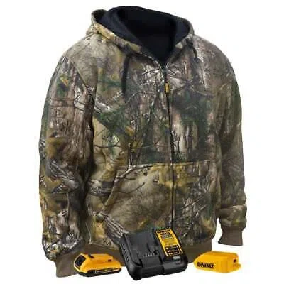 Pre-owned Dewalt Unisex Realtree Xtra Camouflage Heated Kit Hoodie Xl In Multicolor