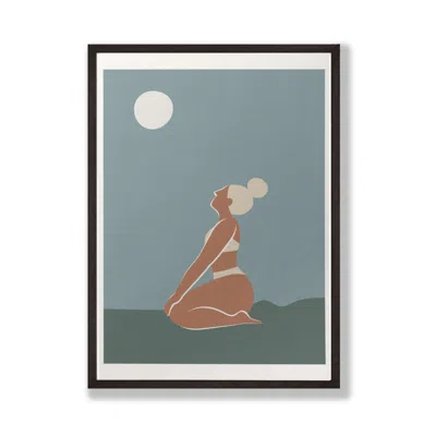 Dewerstone Green / Neutrals Moonlit Yogi Giclée Fine Art Print - Earthy Greens - A3