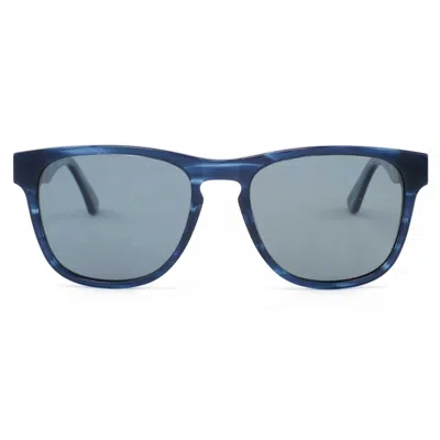Dewerstone Men's Blue / Brown Bantham - Wood & Acetate Polarized Sunglasses - Blue Smoke In Blue/brown