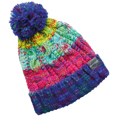 Dewerstone Men's Blue Chunky Knit Beanie - Fairground / Yellow