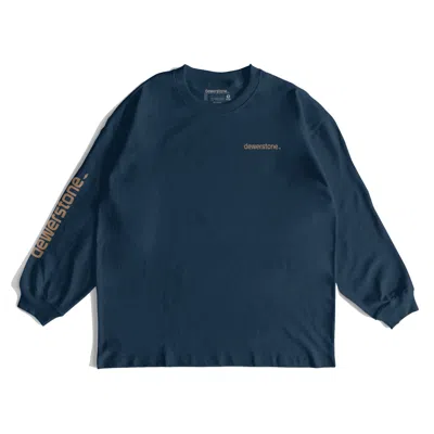 Dewerstone Men's Blue Monument Organic Cotton Long Sleeve - Navy / Tan