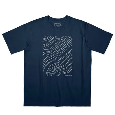 Dewerstone Men's Blue Strata Organic Cotton T Shirt - Navy