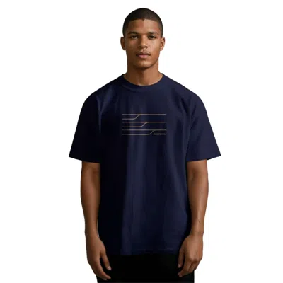 Dewerstone Men's Blue Swell Organic Cotton T Shirt - Navy