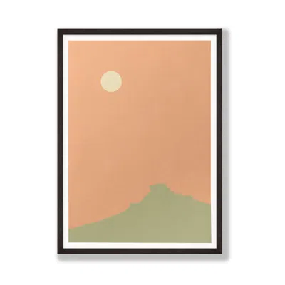 Dewerstone Neutrals Icon Tor Dartmoor Giclée Fine Art Print - Peachy - A3 In Yellow