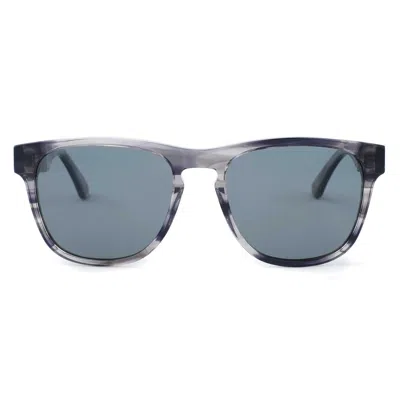 Dewerstone Women's Black / White Bantham - Wood & Acetate Polarized Sunglasses - Black Smoke In Black/white