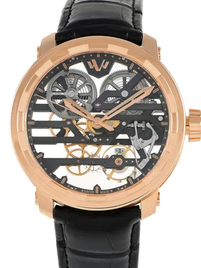 Pre-owned Dewitt  Twenty-8-eight Grand Skeleton 42.5mm In Black