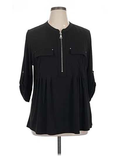 Pre-owned Dex 3/4 Sleeve Blouse In Black