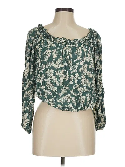 Pre-owned Dex 3/4 Sleeve Blouse In Green