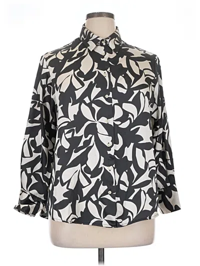 Pre-owned Dex 3/4 Sleeve Blouse In Silver