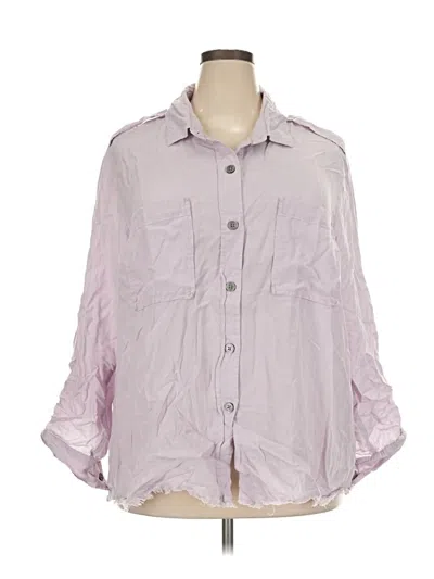 Pre-owned Dex 3/4 Sleeve Button Down Shirt In Purple