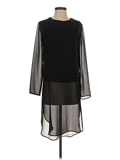Pre-owned Dex 3/4 Sleeve Top Black Mock Neckline Tops