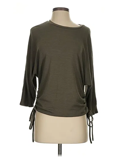 Pre-owned Dex 3/4 Sleeve Top Green Boatneck Tops