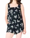 Dex Blanche Floral Shorts In Black In Black