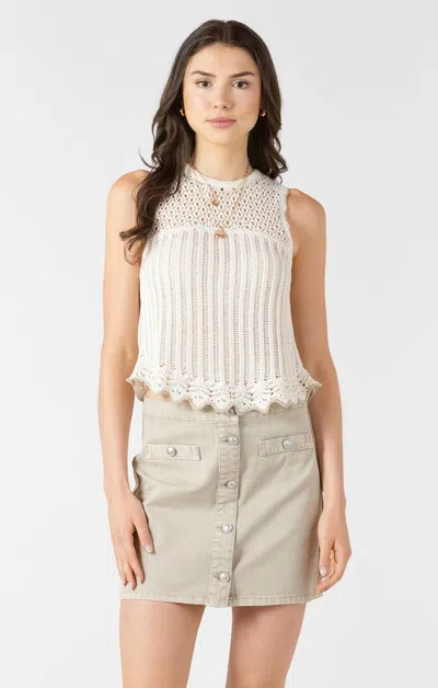 Dex Bloom Crochet Tank Top In Ivory In Neutral