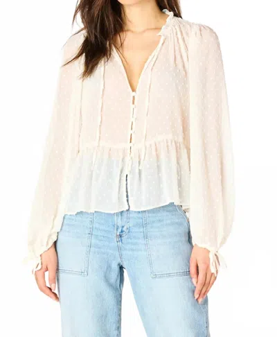 Dex Boho Swiss Dot Blouse In White