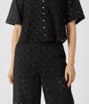 Dex Cutwork Embroidery Blouse In Black In Black