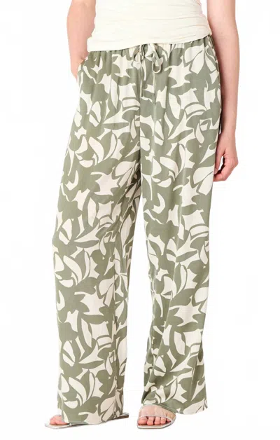 Dex Botanical Breeze Trouser Pants In Cream/sage In Multi