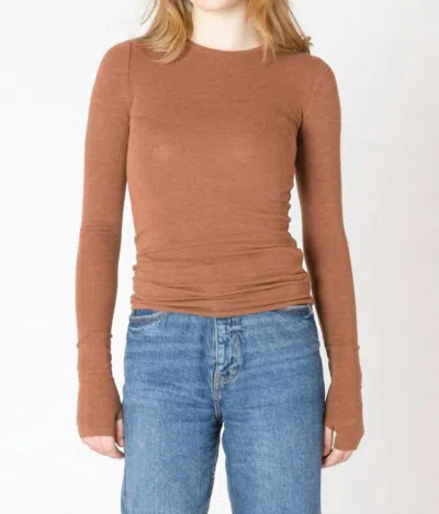 Dex Brushed Crew Neck Tee In Chestnut Heather In Multi