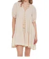 Dex Button Front Tiered Mini Dress In Cream In White