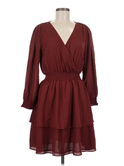 Pre-owned Dex Casual Dress In Burgundy
