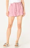 Dex Clothing Button Front Drawstring Shorts In Washed Plum