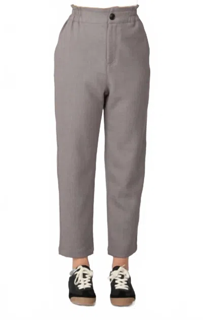 Dex Clothing Elastic Waist Straight Leg Trouser Pants In Medium Grey Heather In Gray