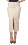 Dex Clothing Faux Leather Midi Skirt 2422348 T In Cream Beige In Neutral
