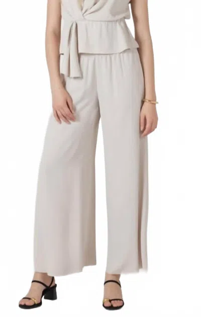 Dex Clothing Flowy Wide Leg Pant In Beige In Multi