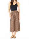 Dex Clothing Leopard Midi Skirt In Multi In Multi