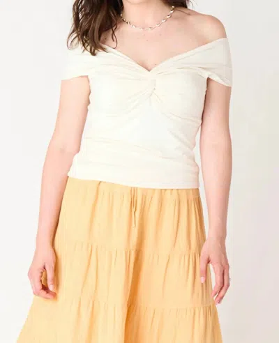 Dex Clothing Off The Shoulder White Top Twisted Neckline