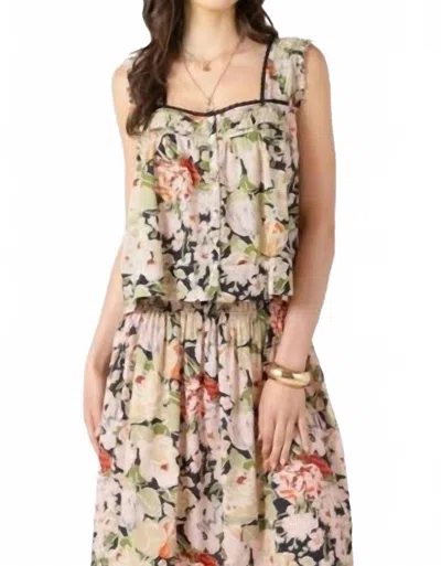 Dex Clothing Pintuck Detail Button Up Tank Top In Vintage Rose In Pink