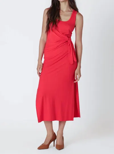 Dex Clothing Scarlet Knot Detail Midi Dress In Red