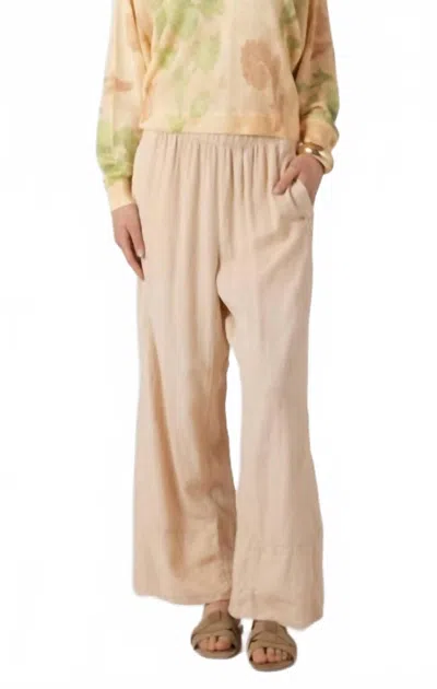 Dex Clothing Wide Leg Linen Pants In Sandy Blush In Blue