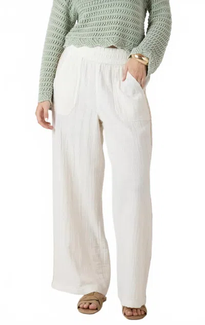 Dex Coastal Escape Linen Wide Leg Pant In White