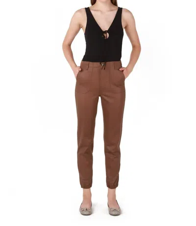 Dex Coated Jogger In Brown