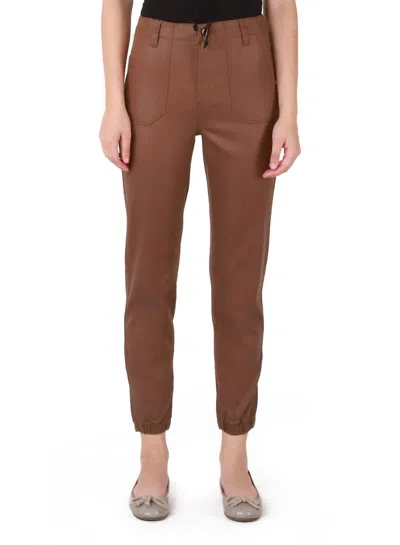 Dex Coated Jogger In Chocolate In Brown