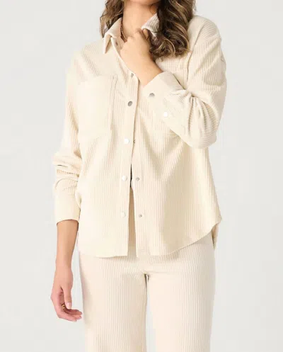 Dex Corduroy Button Up Top In Cream
