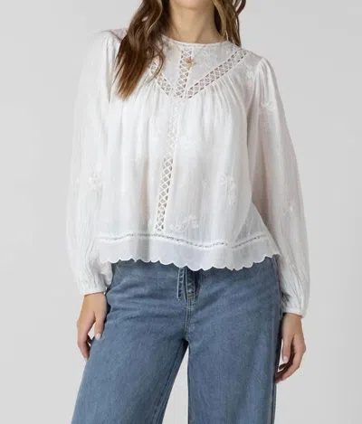 Dex Crochet Detail Embroidered Blouse In White