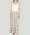 Dex Crochet Top Maxi Dress In Peach Paisley Stripe In Multi
