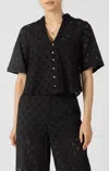 Dex Cutwork Embroidery Blouse In Black In Multi