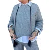 Dex Dabble Cable Knit Sweater In Grey In Grey