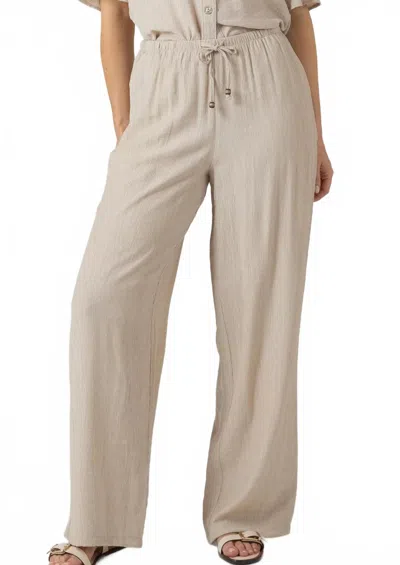 Dex Drawstring Wide Leg Pant In Light Oyster In Beige