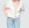 Dex Drop Shoulder Cardigan In Peach Purple Colorblock In Multi