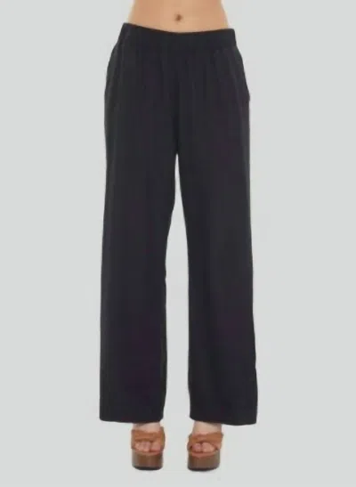 Dex Elastic-waist Wide-leg Pants In Black
