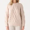 DEX EMBELLISHED CABLE KNIT SWEATER