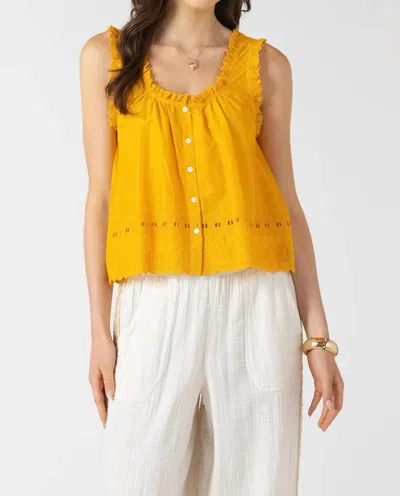 Dex Embroidered Lace Trim Tank In Sunflower In Yellow