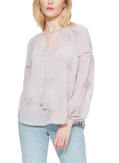 Dex Embroidered Mauve Blouse In Beige