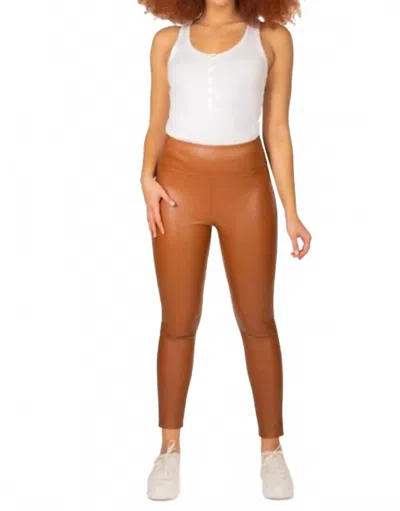 Dex F21 High Waisted Leggings In Dark Camel In Multi