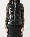 Dex Faux Leather Puffer Vest In Black In Black