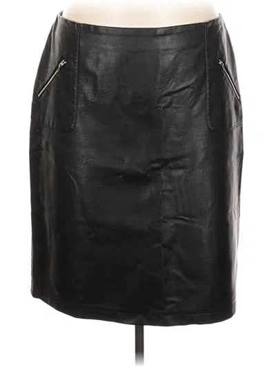 Pre-owned Dex Faux Leather Skirt In Black
